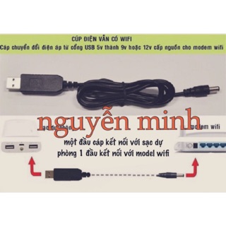 cáp tăng áp 5-9 và 5-12v sử dụng cho module wifi khi mất điện