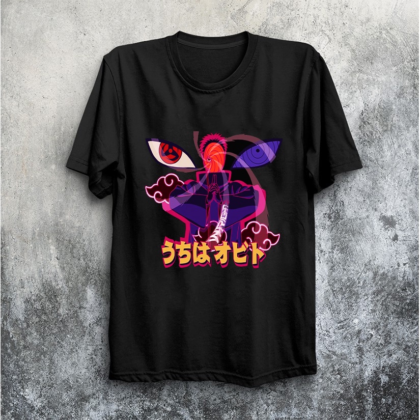 Áo thun naruto uchiha obito saringan màu đen phản quang cực đẹp | SANS STORE