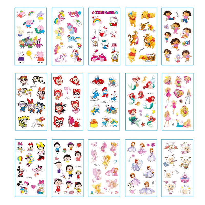 Hình xăm dán tạm thời hình công chúa dễ thương cho bé