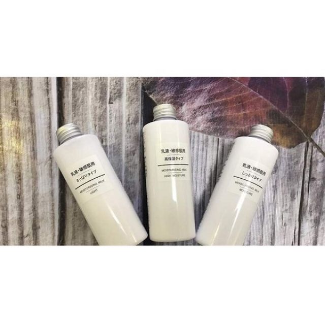 (Đủ 3 loại 200ml) Sữa dưỡng Muji Moisturizing Milk High Moitsure/Moitsure/Light 200ml (kèm bill hình cuối 27/11)