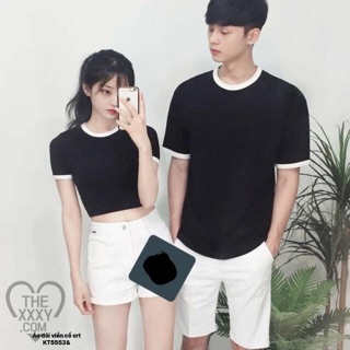 Áo đôi viền cổ crt ( KT)(1 đôi gồm 2 áo )