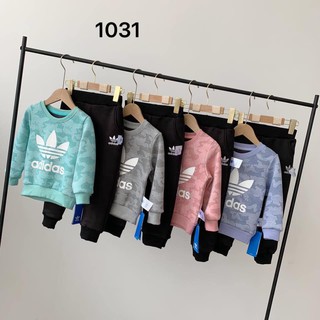 bộ lót nỉ bông adidas cho bé trai/gái