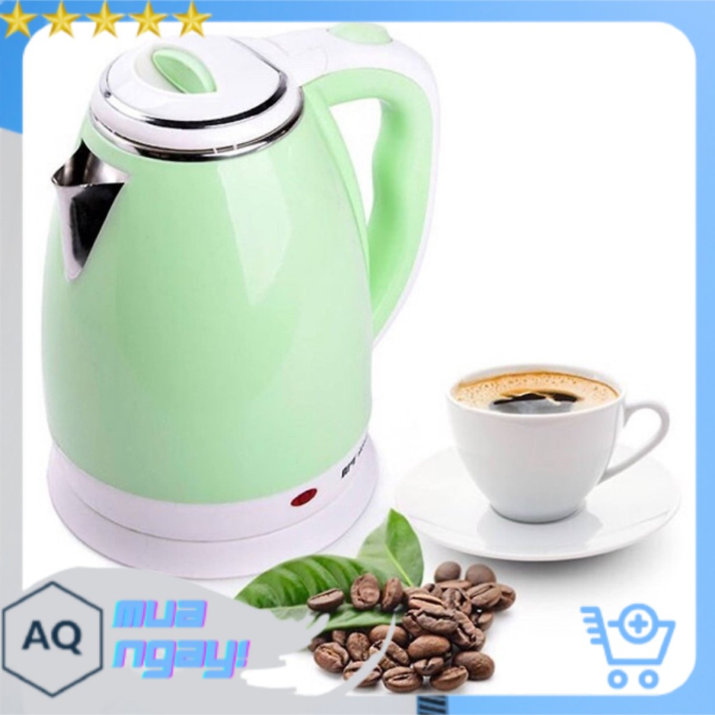 Ấm Siêu Tốc Đun Nước Electric Kettle  Dung Tích 1.8 Lít Loại 2 Lớp Màu, Bảo Hành 6 Tháng Lỗi Đổi Mới - AQ