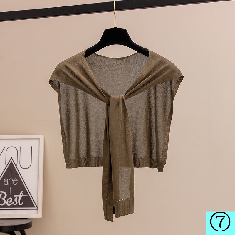 Áo Sơ Mi Nhỏ Vải Lụa Lạnh Dệt Kim Mỏng Nhẹ Bảo Vệ Vai Phong Cách Mới Thời Trang Mùa Hè Năm 2021 Dành Cho Bạn Nữ