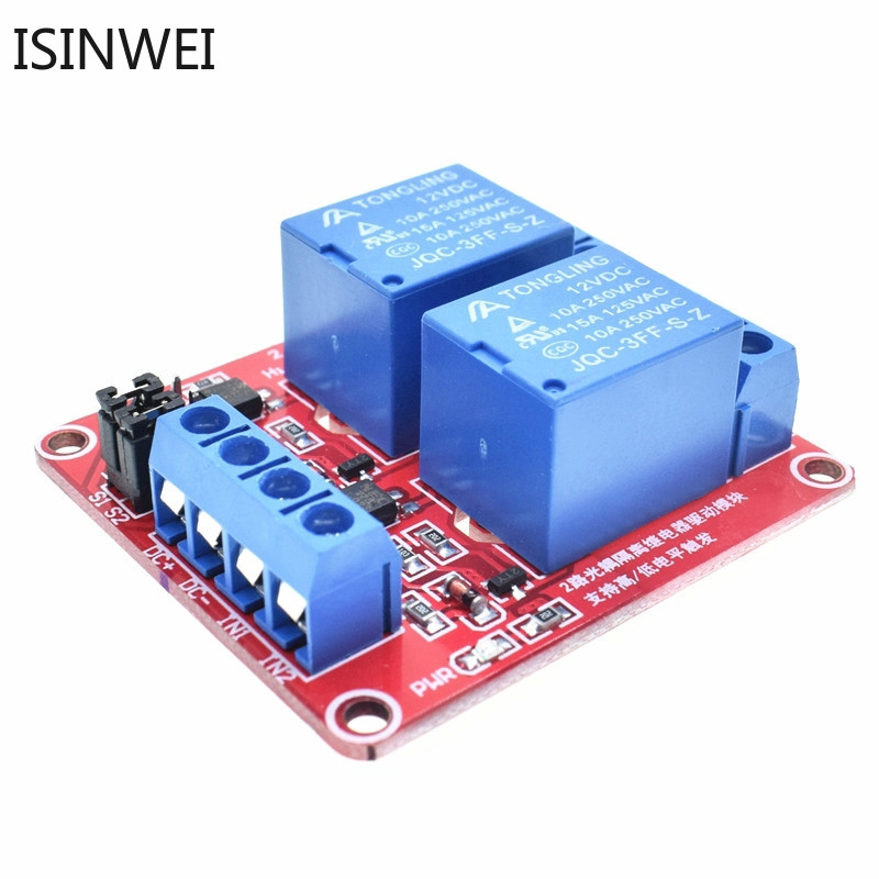 5V 12V 24V 2 Channel Relay Module with Optocoupler Isolation Supports High and Low Level Trigger for Arduino
