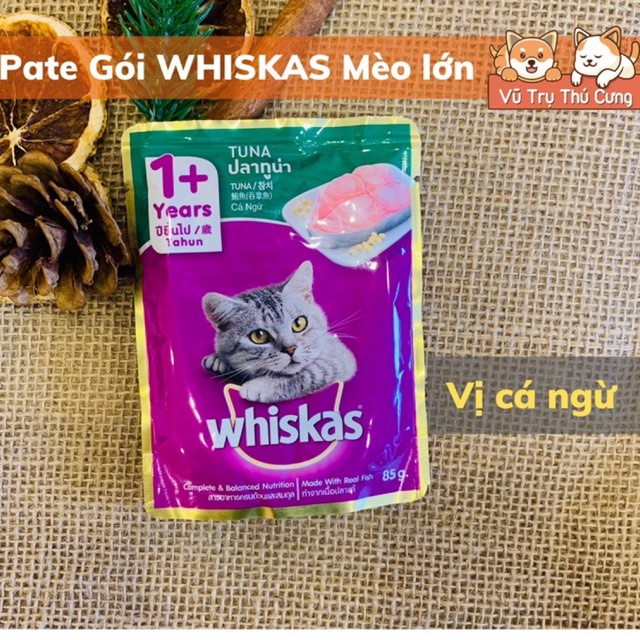 Xả kho Pate Whiskas Adult dạng Gói dành cho Mèo Trưởng Thành trên 12 tháng| Pate cho mèo lớn