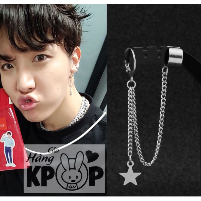 Khuyên tai nam j-hope Kpop kẹp vành hình sao 1 chiếc