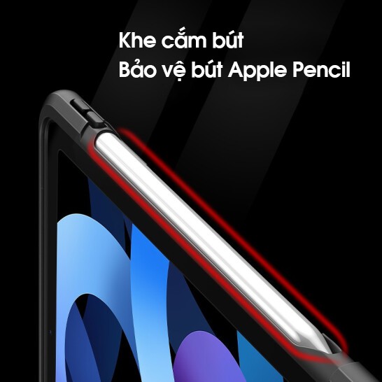 Bao da DUX DUCIS iPad Pro 12.9 inch (2020) - Mặt lưng trong, Cạnh dày chống sốc, Có khay bút Apple Pencil (DÒNG SHIELD)