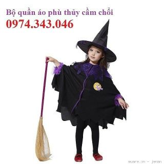 Váy  Đổi-  Áo choàng phù thuỷ tím halloween