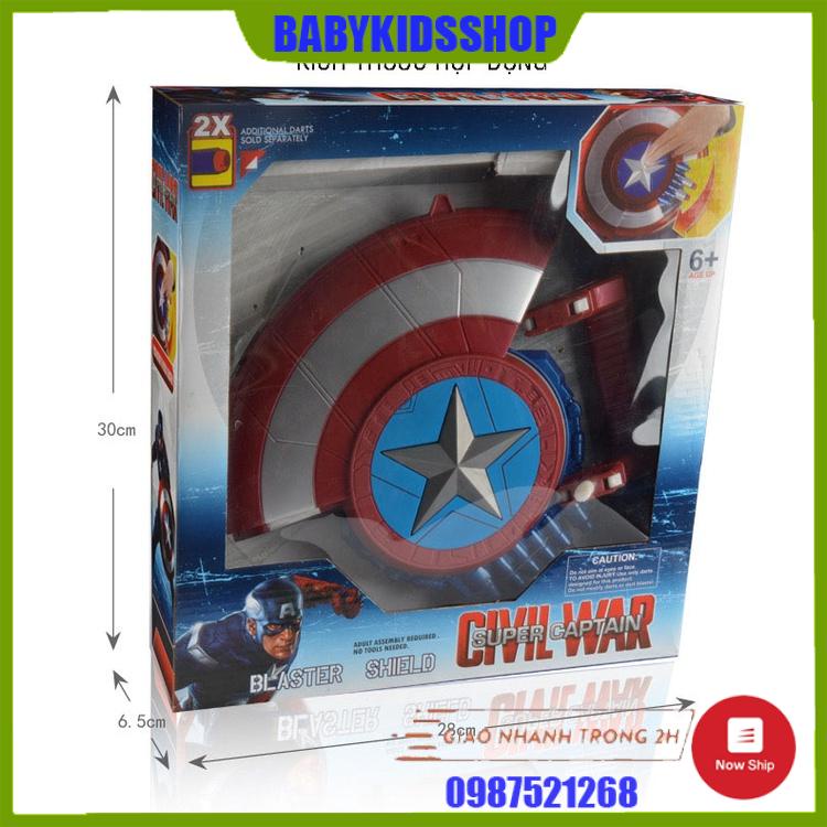 Khiên Captain America đồ chơi siêu nhân Marvel Avengers cho bé đóng vai đội trưởng Mỹ, quà tặng sinh nhật cho bé