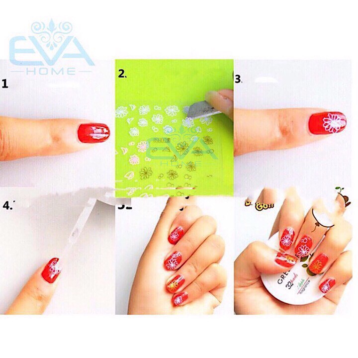 Miếng Dán Móng Tay 3D Nail Sticker Tráng Trí Hoa Văn Hoạ Tiết Thổ Cẩm F125