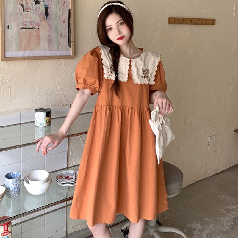 Đầm Chữ A Cột Dây Tay Phồng Thời Trang Retro 2022 Cho Nữ