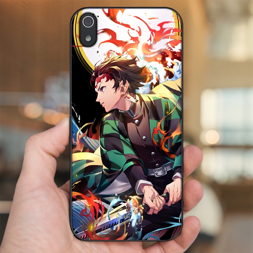 Ốp lưng Xiaomi Redmi 7A viền đen in hình Tanjiro Kimetsu No Yaiba