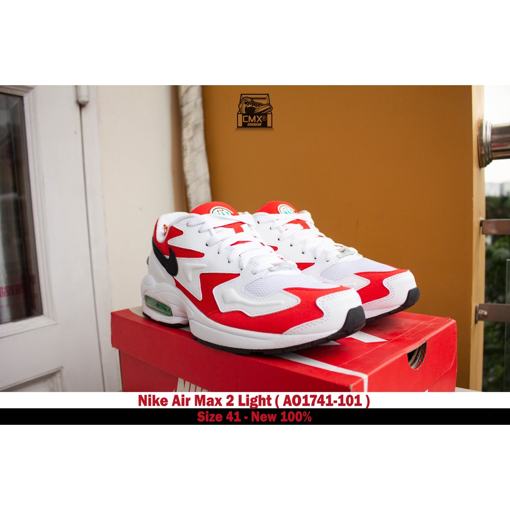 [ HÀNG CHÍNH HÃNG ] Giày Nike Air Max 2 Light White/Black Red ( AO1741-101 ) - HÀNG CHÍNH HÃNG 100%