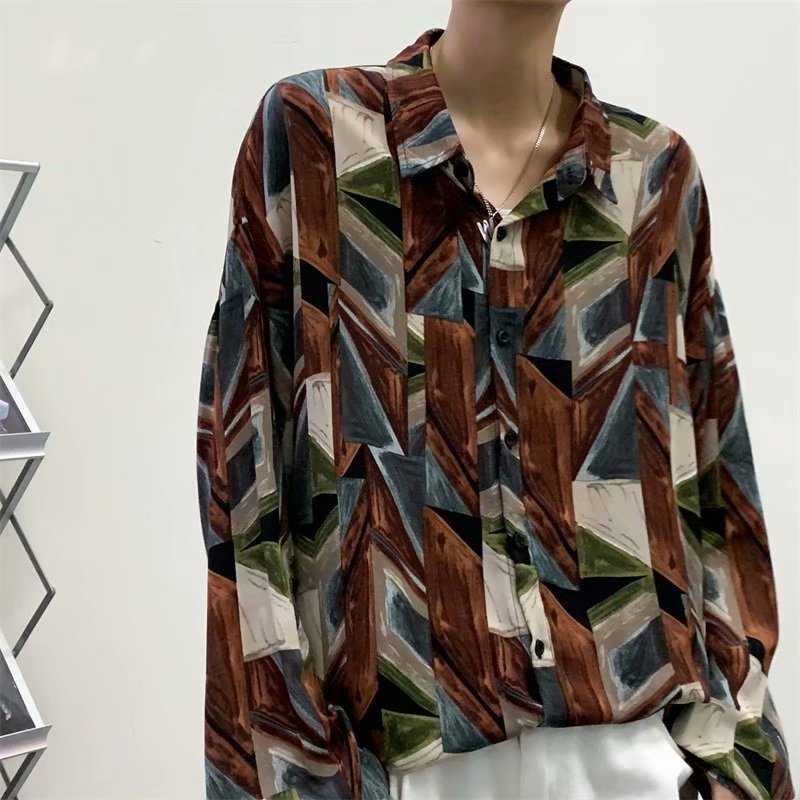 Korean Style 3d Printed Long Sleeve Shirt For Men / Women