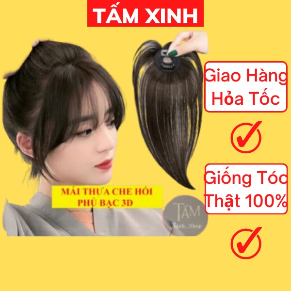 Mái thưa 3d tóc che hói đỉnh, tóc mái thưa hàn quốc - Chất tóc thật hàng loại 1 - M3D