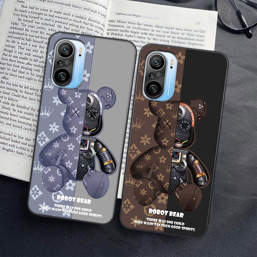 Ốp lưng Xiaomi REDMI K40 in hình Gấu nâu - hồng, Gấu Be@rick  cực CUTE, DỄ THƯƠNG
