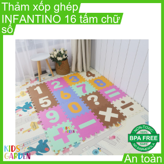 Thảm xốp ghép trải sàn INFANTINO 16 tấm chữ số HK004