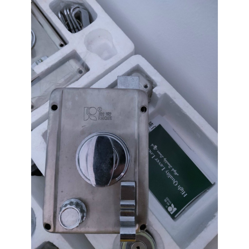 Ổ khóa cửa cao cấp chống trộm thương hiệu Raiqee, chất liệu inox, một đầu chìa