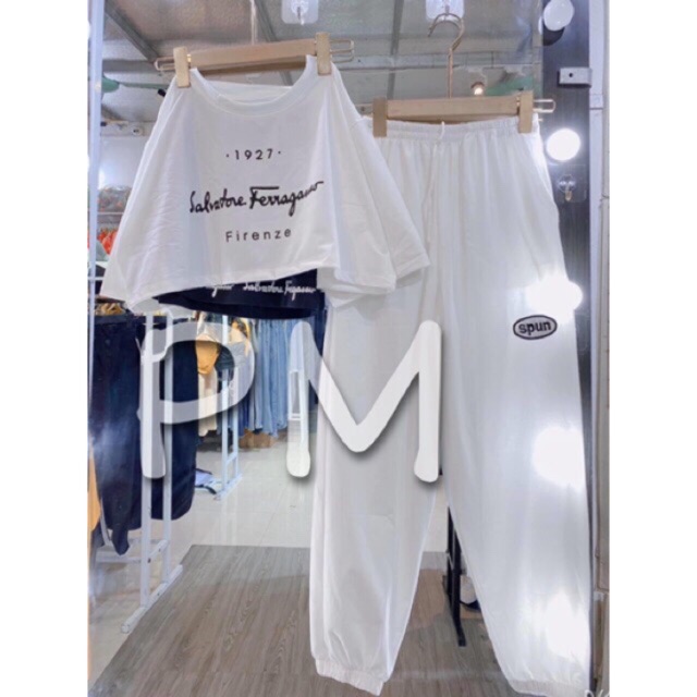 ➿Set Bộ Quần Nỉ Spun + Set Áo Crop☀️