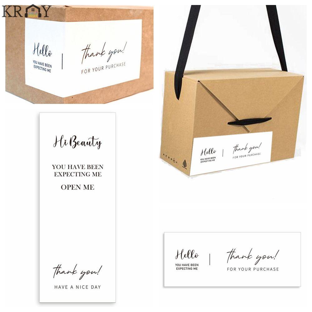 Set 50 nhãn dán in chữ Hi Beauty Thank You trang trí gói quà tặng đám cưới hàng hóa của doanh nghiệp