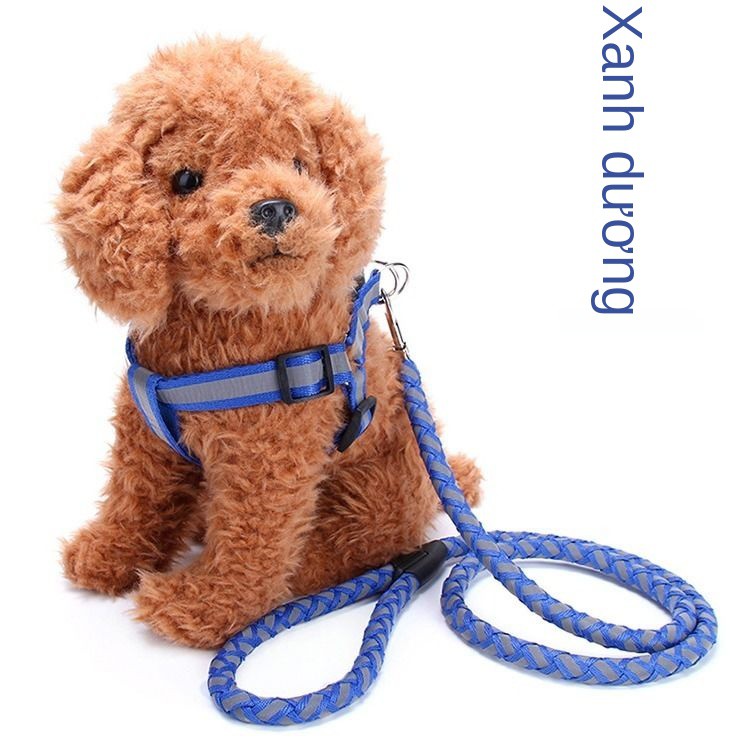 ▦♨[Gửi tiếng chuông] Dây phản quang cho chó, xích thú cưng, lưng đeo ngực, dắt chó đi dạo Teddy Golden Retriever c