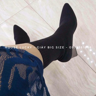 (ORDER+ẢNH THẬT) Bốt len co giãn BIG SIZE gót bạc 7p (34-43)