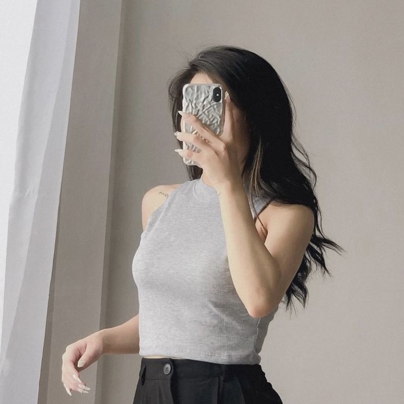[SALE] ÁO CROPTOP 3 LỖ THUN GÂN (ảnh thật)