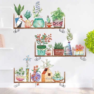 Miếng dán tường trang trí hình lá cây nhiệt đới 3d