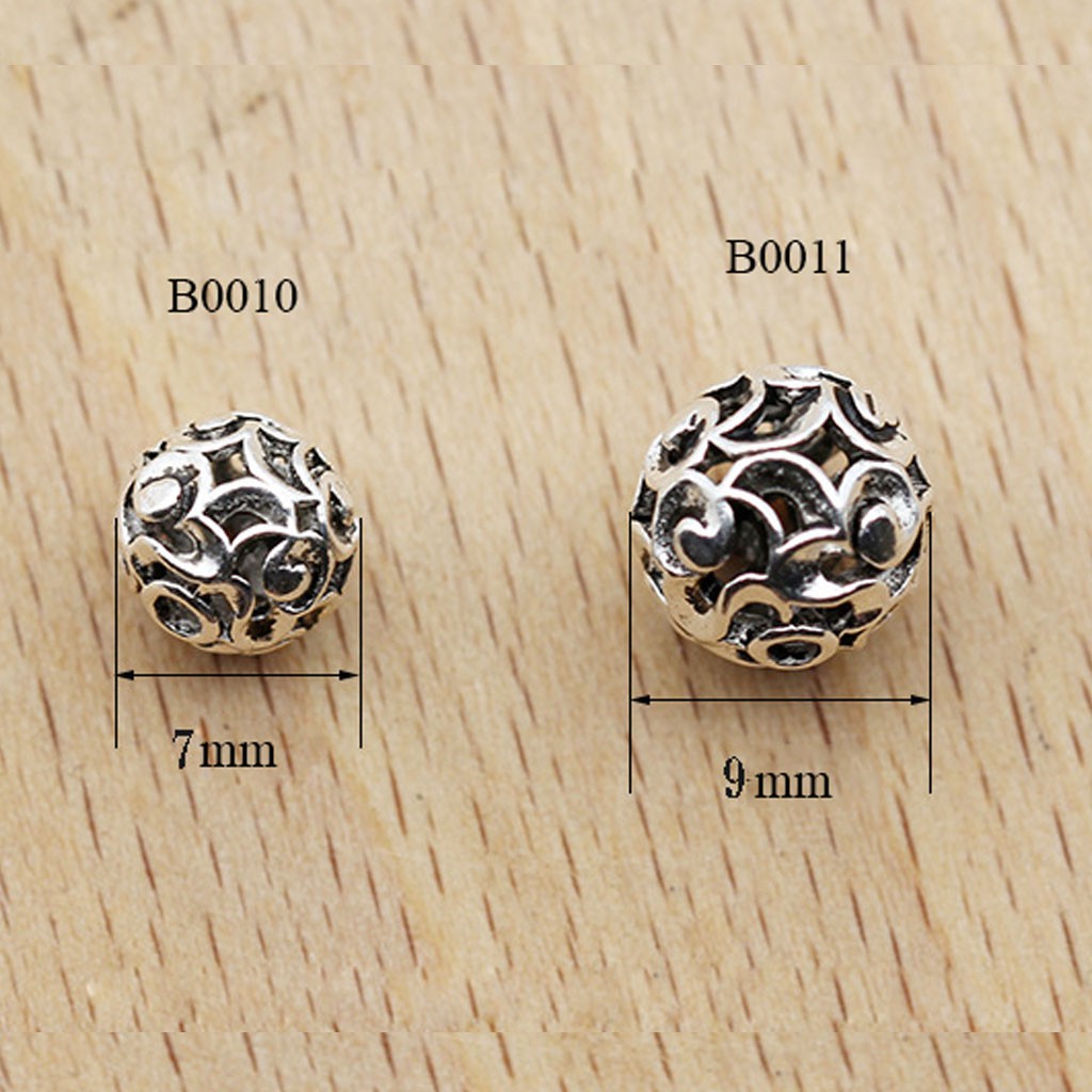 Phụ kiện Charm bạc Hạt đám mây hạt 9mm
