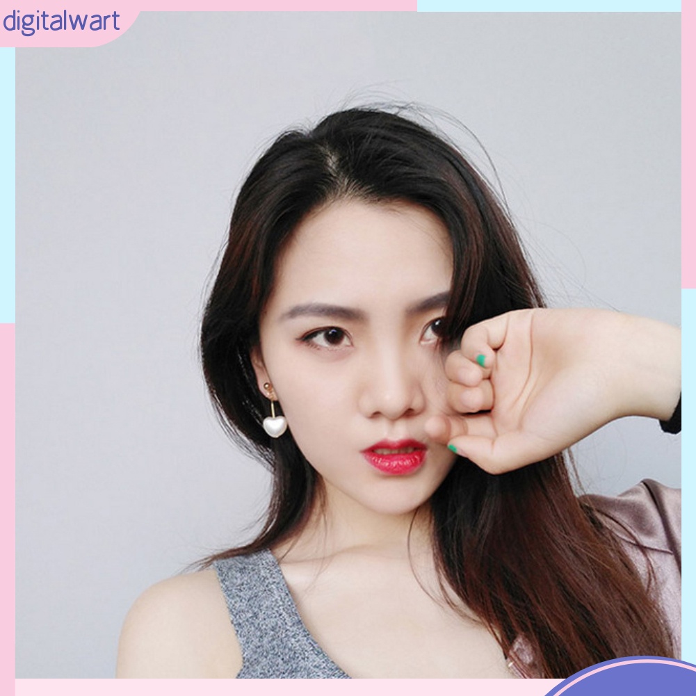 Đôi bông tai đính ngọc trai hình trái tim xinh xắn cho nữ