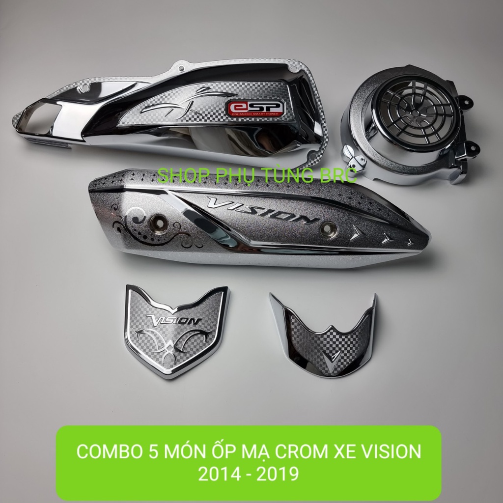 Combo 5 món ốp mạ CROM trang trí xe VISION 2014 - 2019 ( Shop uy tín, Hàng chất lượng, Giá tốt, Mua ngay)
