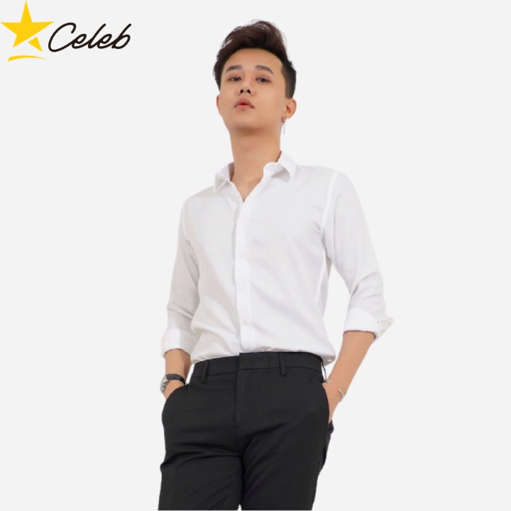 Áo Sơ Mi Nam Trắng Giấu Nút Tay Dài CELEB S05 | BigBuy360 - bigbuy360.vn