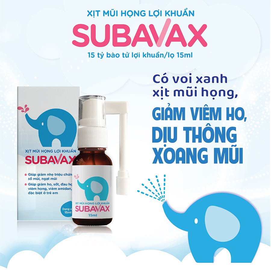 Dung dịch xịt mũi họng lợi khuẩn Subavax, tăng cường khỏe mạnh đường hô hấp cho trẻ