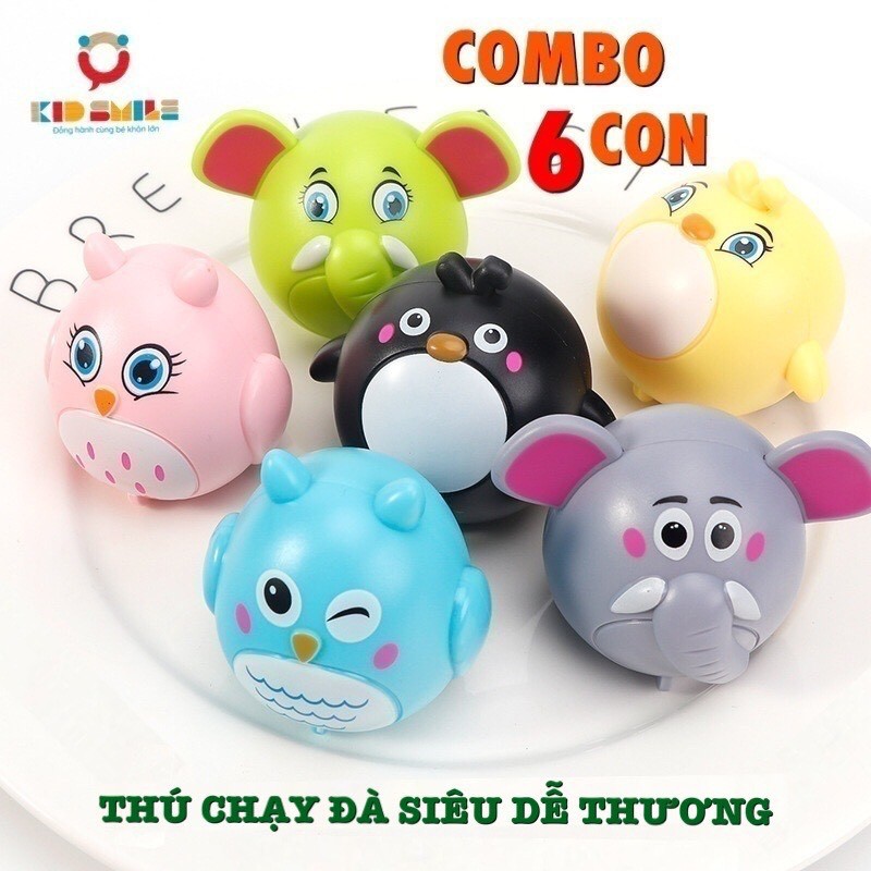 [Combo 6 con] Động vật chạy đà mini size cho bé từ 6 tháng tuổi trở lên - DOZKIDZ