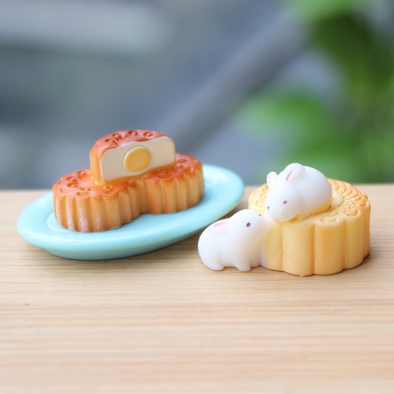 Mô Hình Thỏ Bánh Trung Thu Bằng Nhựa Resin Sáng Tạo Phong Cách Trung Quốc Truyền Thống Trung Quốc