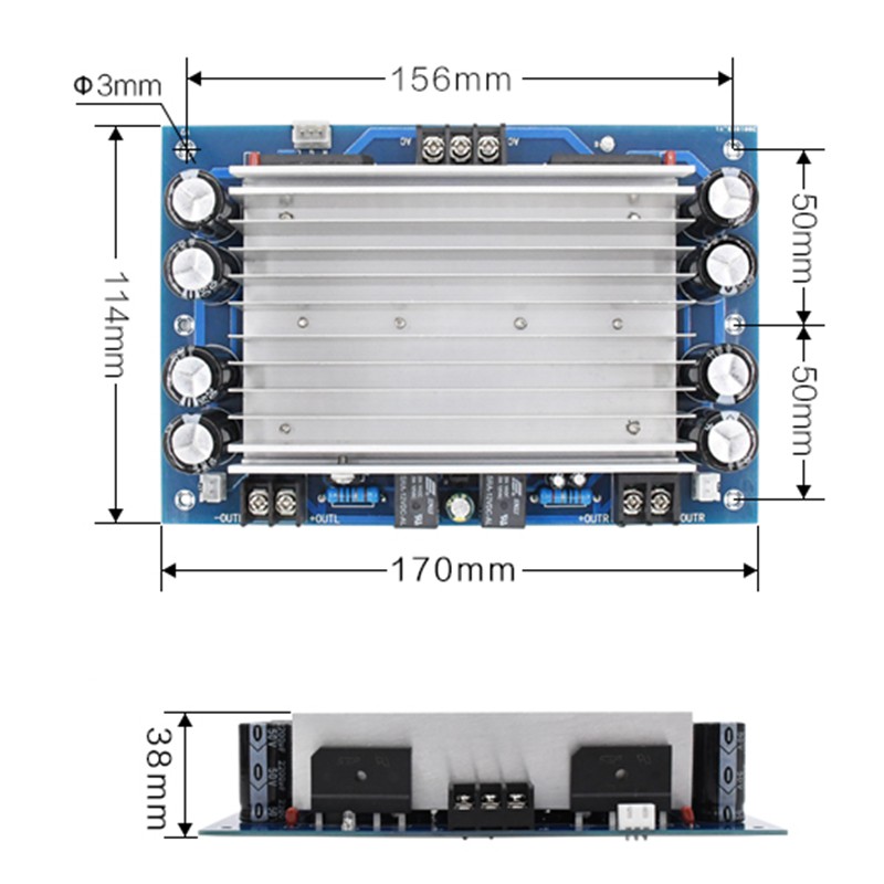 XH-A133 Bảng mạch khuếch đại công suất chip Hual công suất cao 100W + 100W TDA7293 Mô-đun khuếch đại âm thanh âm thanh ấm loại A analog Class A