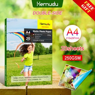 GIẤY IN ẢNH 20sheets Double Sided A4 Matte Photo Paper 250gsm Inkjet Photo Paper