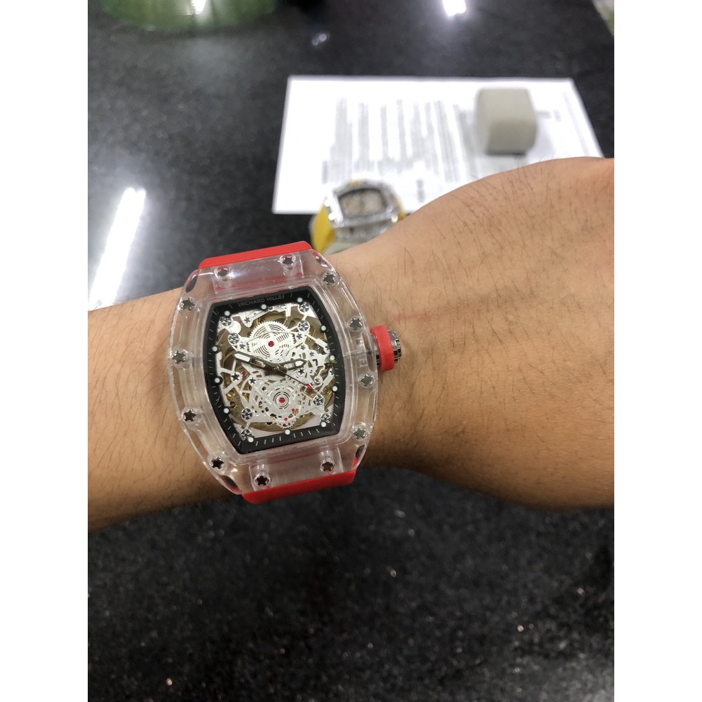 Đồng Hồ Nam RM Tourbilon Xuyên Thấu 42mm, Máy Cơ Automatic Thụy Sĩ 2021