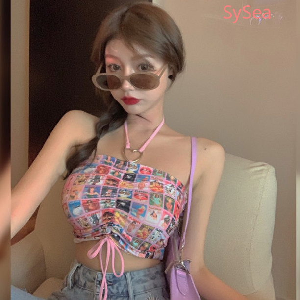 Áo Hai Dây Dáng Ôm Màu Hồng Phong Cách Hàn Quốc Thời Trang Mùa Hè