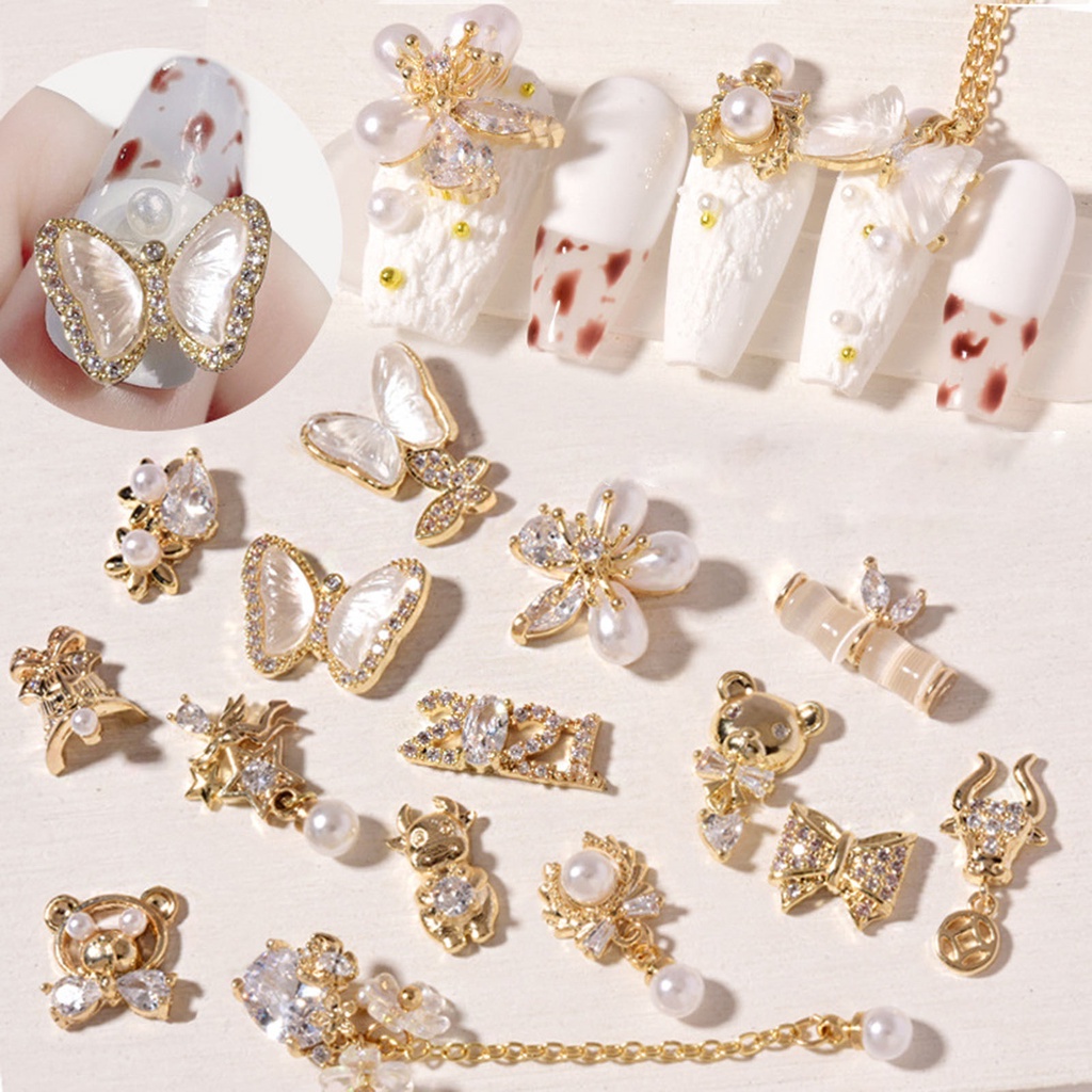 Phụ Kiện Đá Zirconia Hình Bướm Sáng Tạo Trang Trí Móng Tay