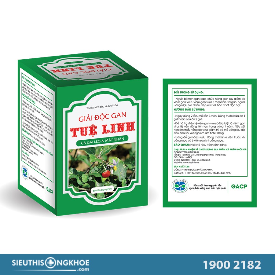 Giải Độc Gan Tuệ Linh 60 Viên | BigBuy360 - bigbuy360.vn