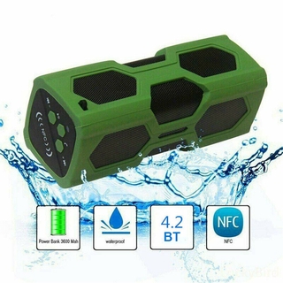 Portable BT 4.2 Wireless Speaker Waterproof Power Bank Bass Subwoofer NFC