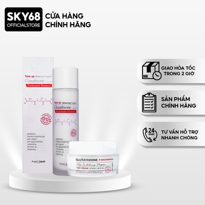 Combo truyền trắng, mờ nám, cấp ẩm, mờ thâm Angel's Liquid Glutathione700 (Toner 150ml + Kem Plus Niacinamide 50ml)