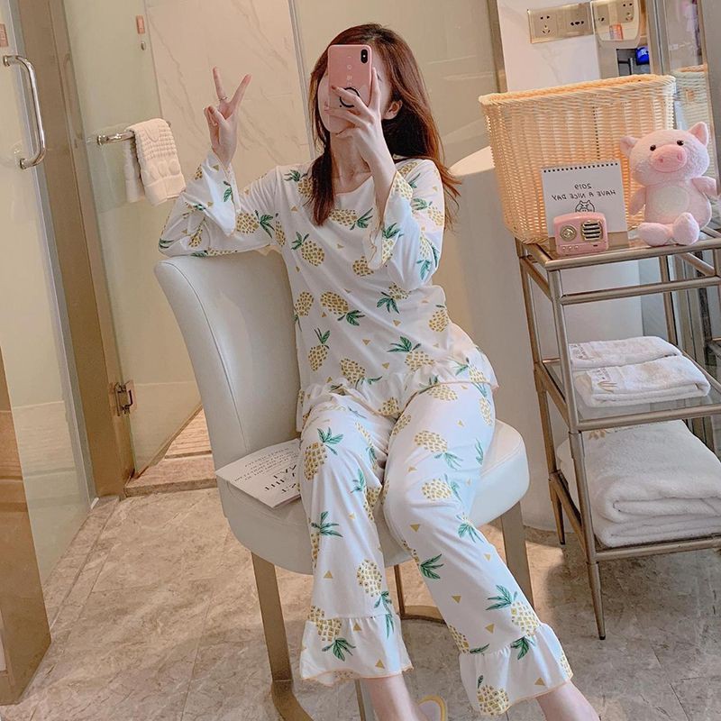Đồ ngủ tay dài hoạ tiết in đáng yêu cho phái nữ | BigBuy360 - bigbuy360.vn