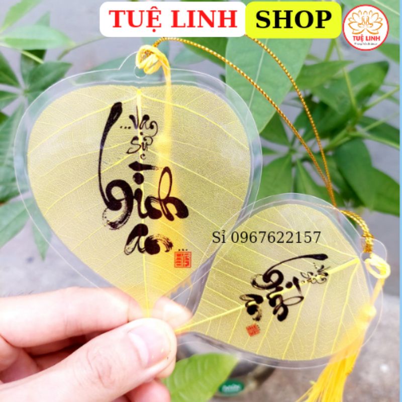 Lá Bồ Đề thư pháp cầu Bình An Tài Lộc ( Xưởng SX Chuyên Sỉ )
