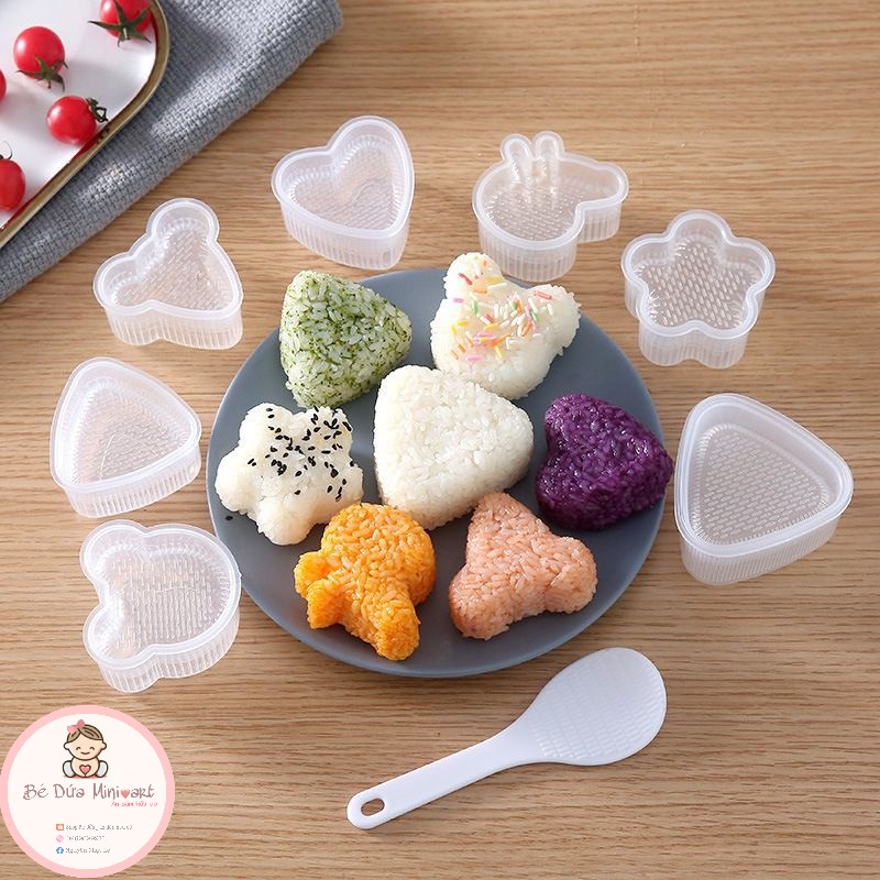 Khuôn ép cơm làm cơm nắm, khuôn làm sushi origini cho bé