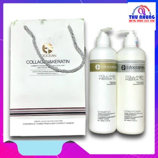 DẦU GỘI XẢ EDOCEAN COLLAGEN KERATIN SIÊU MƯỢT PHỤC HỒI NGĂN GÃY RỤNG TÓC  500ML