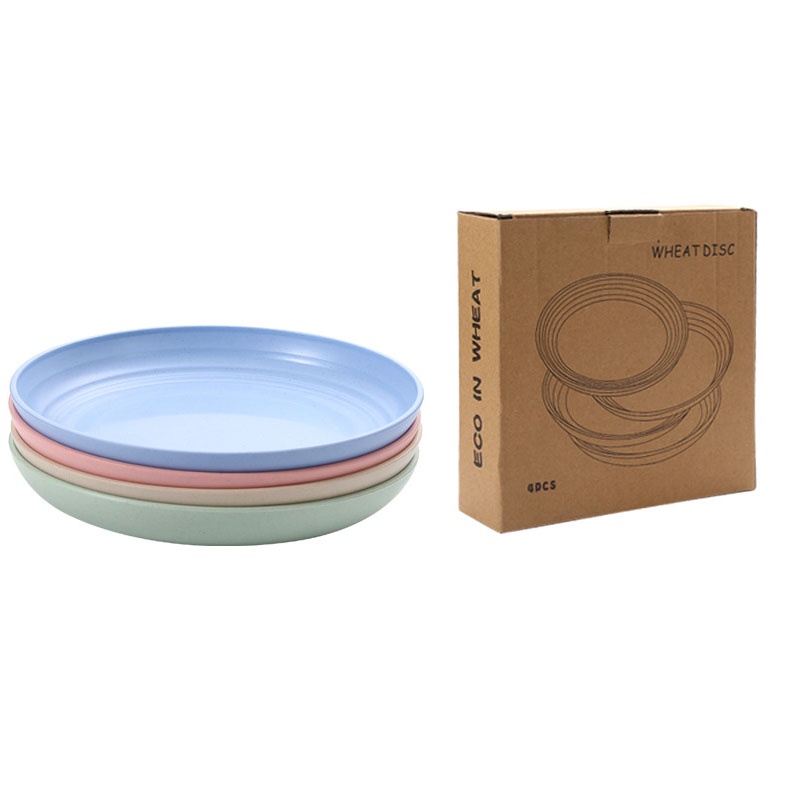 Bộ 4 Đĩa Ăn 20cm 4 Món Bằng Lúa Mạch Phong Cách Bắc Âu