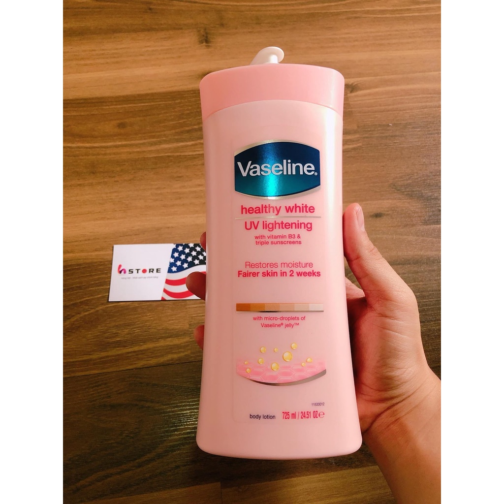 [CHÍNH HÃNG] Sữa dưỡng thể Vaseline Healthy White UV Lightening Body Lotion 725ml- Dưỡng trắng dưỡng ẩm cho mọi loại da | BigBuy360 - bigbuy360.vn